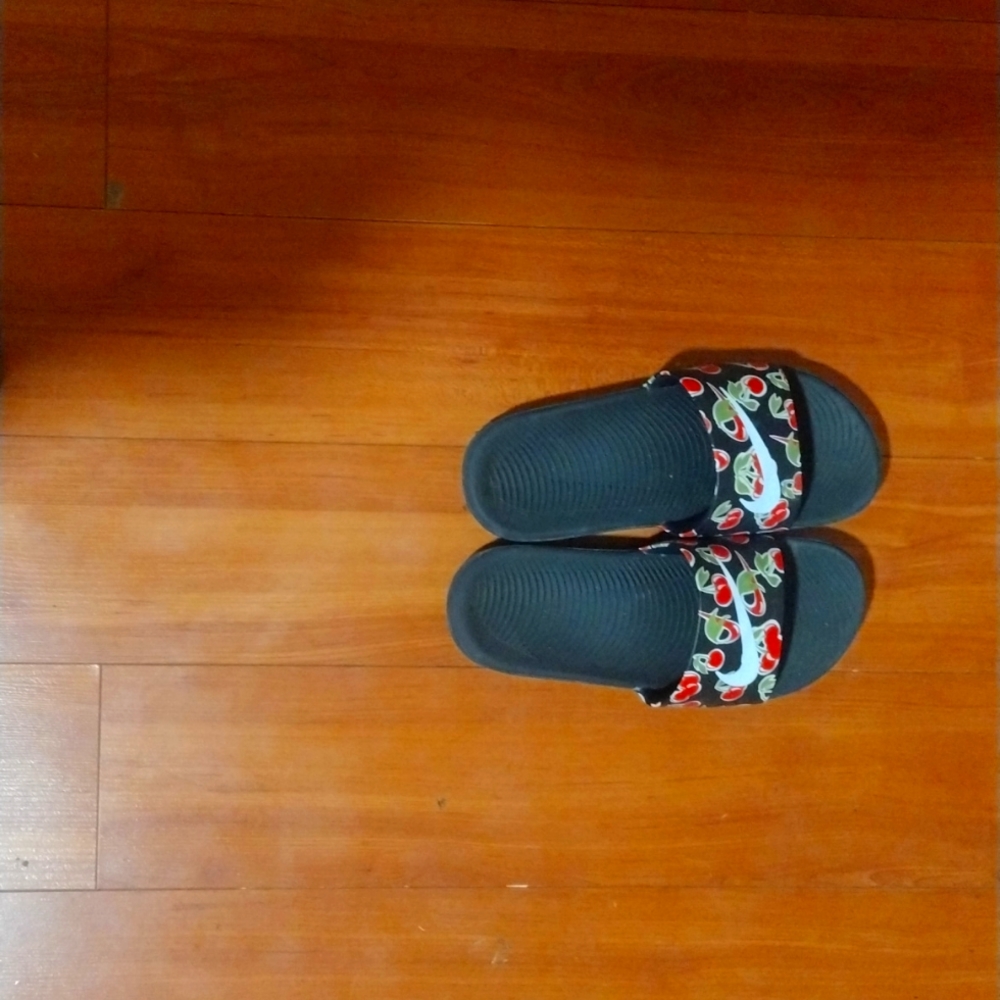 Cherry Nike slides